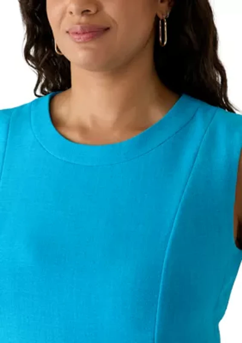 Plus Sleeveless Seamed Dress