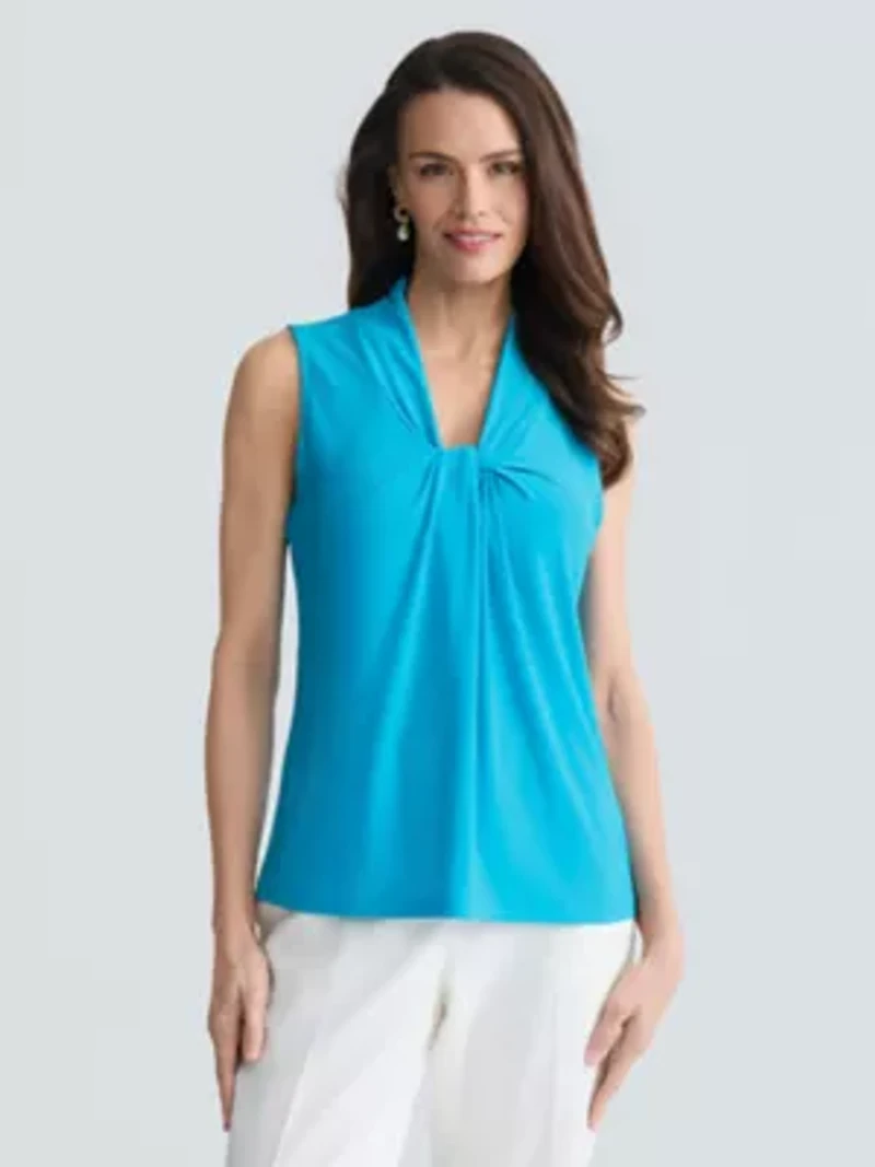 Missy Sleeveless Knot Nk Knit Top