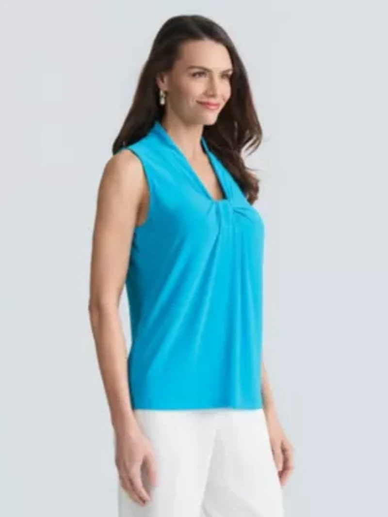 Missy Sleeveless Knot Nk Knit Top