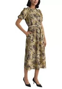 Women's Puff Sleeve Shirt Dress