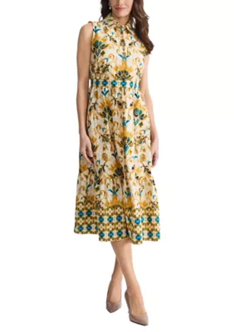 Women's Sleeveless Collared Midi Dress