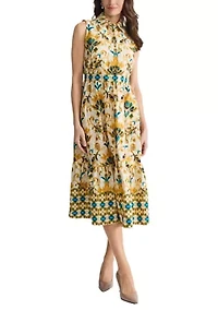 Women's Sleeveless Collared Midi Dress