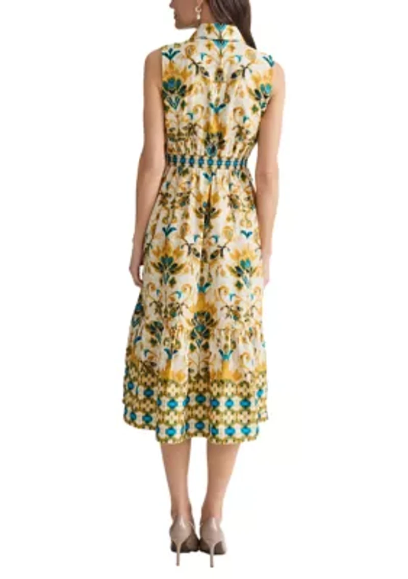 Women's Sleeveless Collared Midi Dress