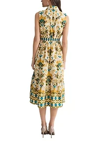Women's Sleeveless Collared Midi Dress