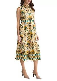 Petite Sleeveless Collared Midi Dress