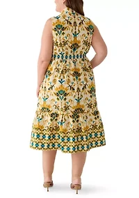 Plus Sleeveless Collared Mini Dress