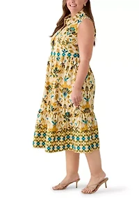 Plus Sleeveless Collared Mini Dress