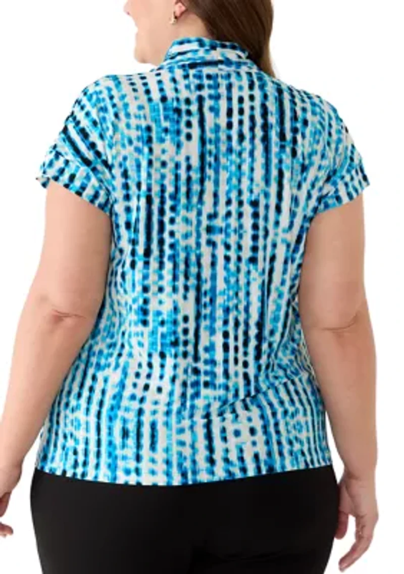 Plus Funnel Neck Top