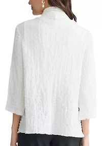 Women's Collared Pucker Knit Top
