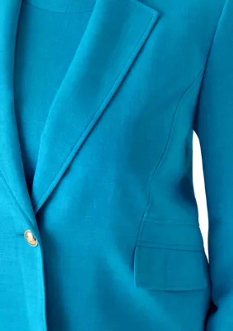 Plus Long Sleeve Notch Collar Blazer