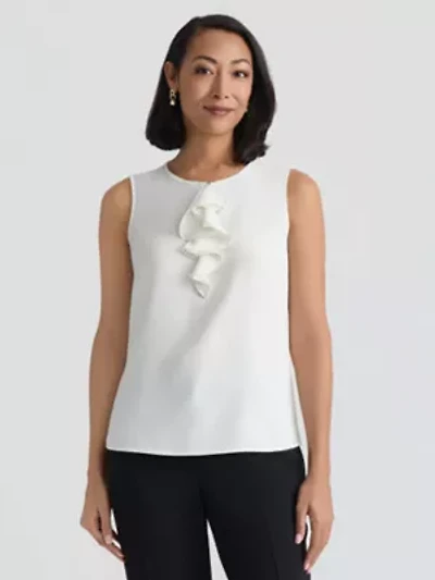 Missy Sleeveless Ruffle Front Blouse