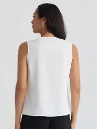 Missy Sleeveless Ruffle Front Blouse