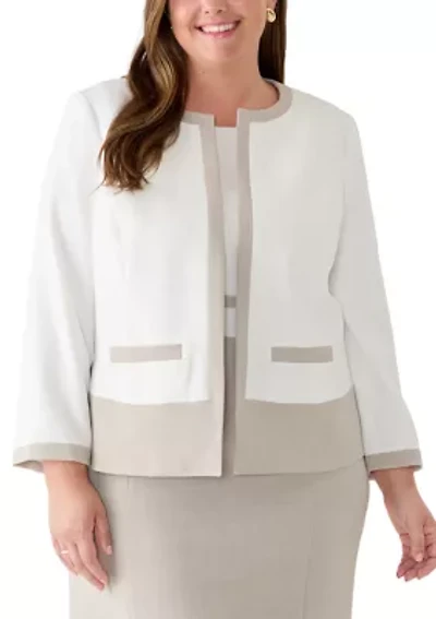 Plus Colorblocked Cardigan