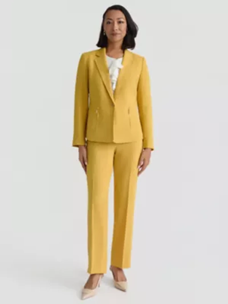 Petite Pebble Crepe 1 Bttn Zip Pkt Jkt