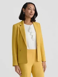 Petite Pebble Crepe 1 Bttn Zip Pkt Jkt