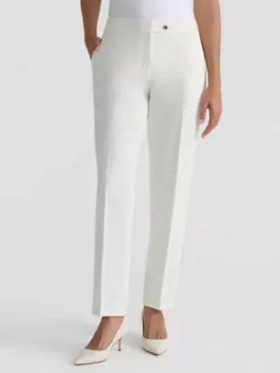 Petite Stretch Crepe Ava Tab Front Straight Leg Pant
