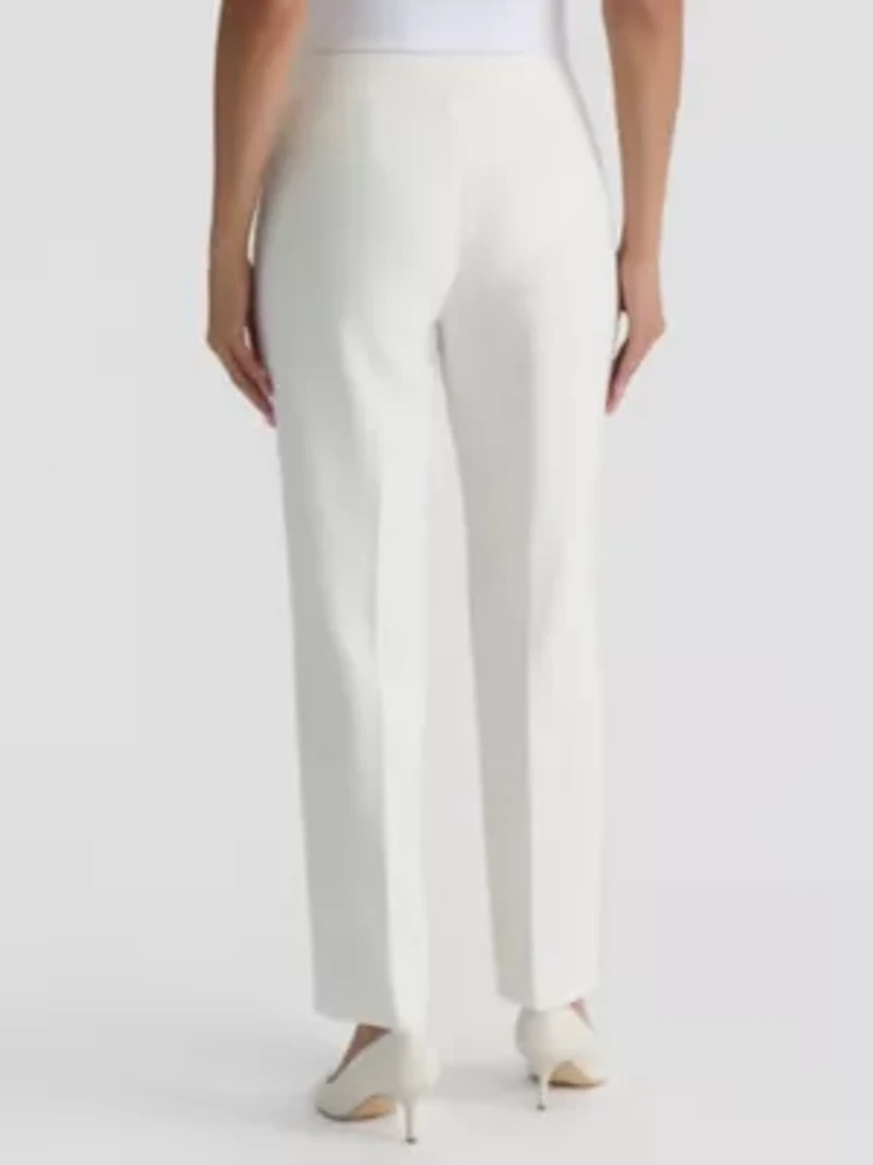 Petite Stretch Crepe Ava Tab Front Straight Leg Pant