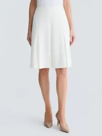 Petite Stretch Crepe Pleated Skirt