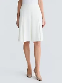 Petite Stretch Crepe Pleated Skirt