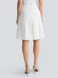 Petite Stretch Crepe Pleated Skirt