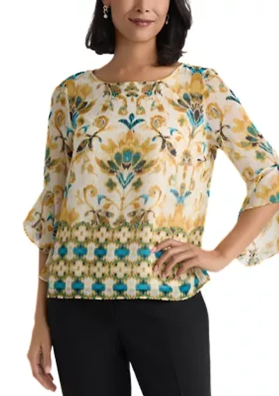 Women's 3/4 Ruffle Sleeve Blouse