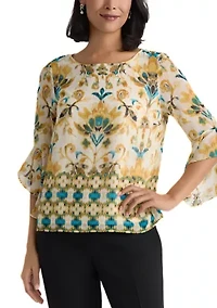 Women's 3/4 Ruffle Sleeve Blouse