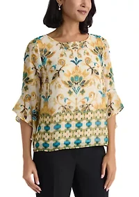 Women's 3/4 Ruffle Sleeve Blouse