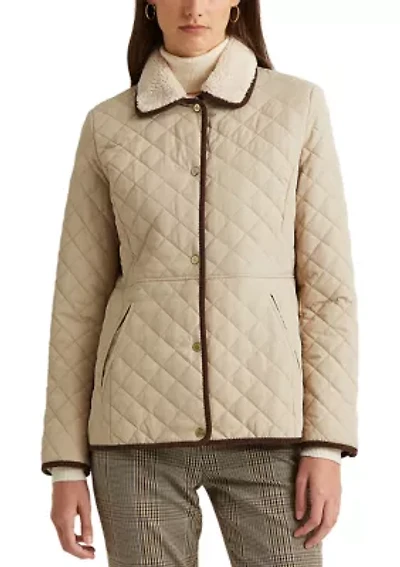 Icon Quilted Blazer with Corduroy Trim