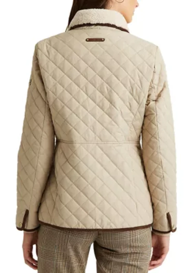 Icon Quilted Blazer with Corduroy Trim