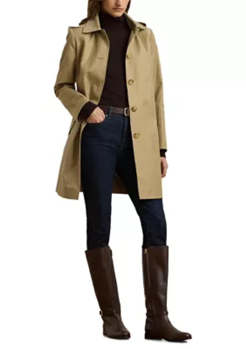 Women's Cotton Blend Icon Style A-Line Coat