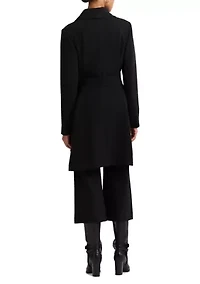 Women's Drape Front Crepe Wrap Coat