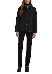 Women's Quilted Velboa Lined Coat