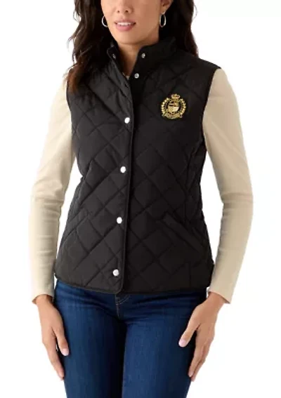 Quilted Vest with Embroidered Patch