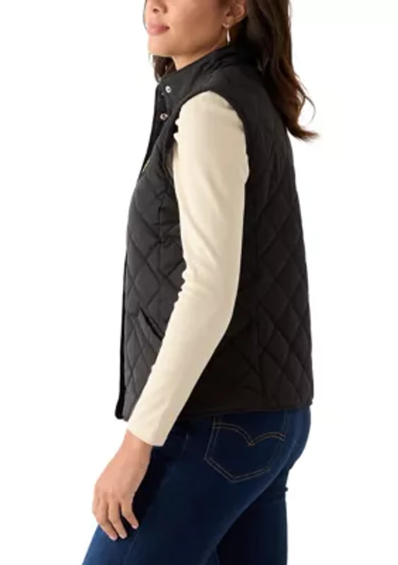 Quilted Vest with Embroidered Patch