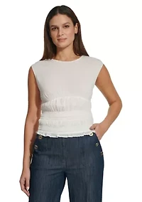 Women's Sleeveless Smocked Blouse