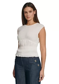Women's Sleeveless Smocked Blouse