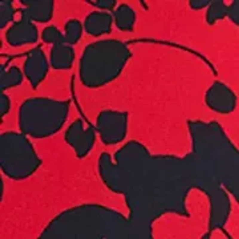 Women's Floral Print Double Flutter Sleeve Top