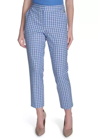 Women's Gingham Printed Ankle Pants