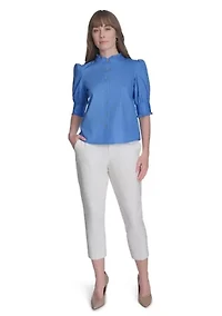 Women's Ruffle Button Front Blouse