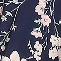 Women's Floral Mixed Media Ruffle Top