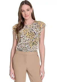 Women's Floral Mesh Top