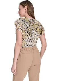 Women's Floral Mesh Top
