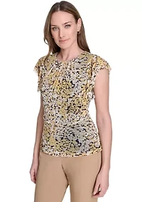 Women's Floral Mesh Top