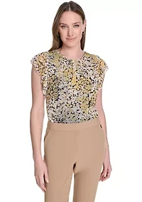 Women's Floral Mesh Top