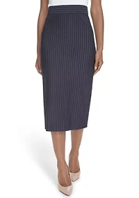 Women's Pinstripe Midi Skirt