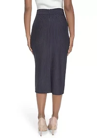 Women's Pinstripe Midi Skirt