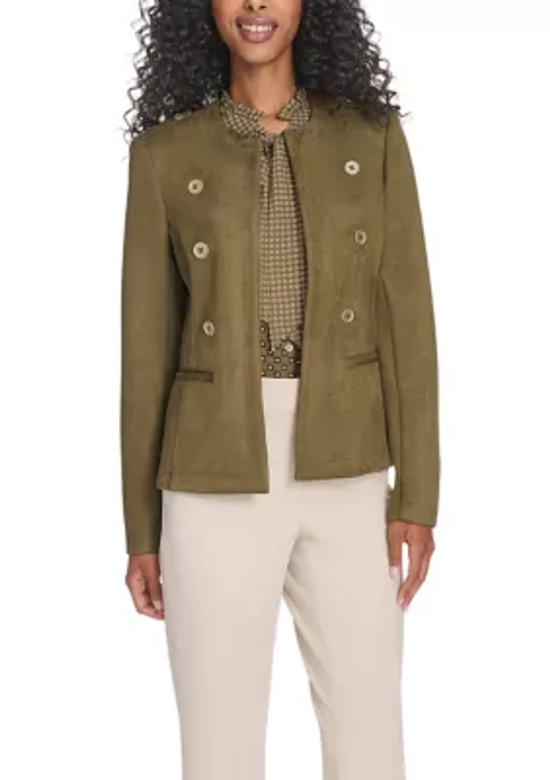 Women's Scuba Suede Band Jacket