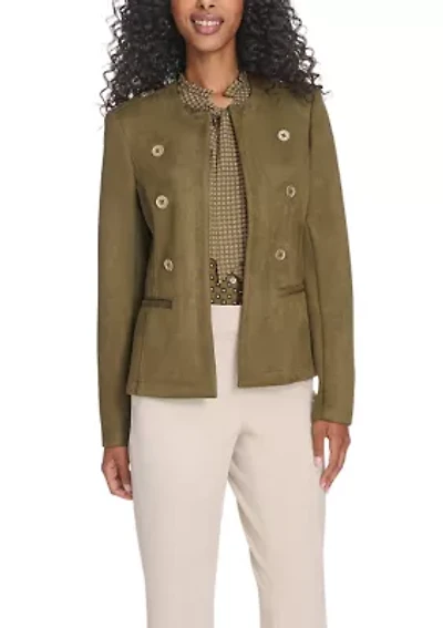 Women's Scuba Suede Band Jacket