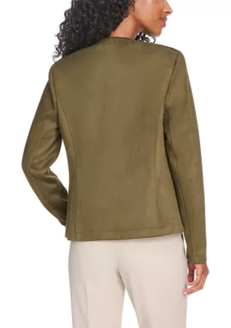 Women's Scuba Suede Band Jacket
