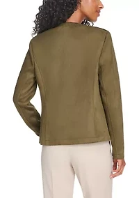 Women's Scuba Suede Band Jacket